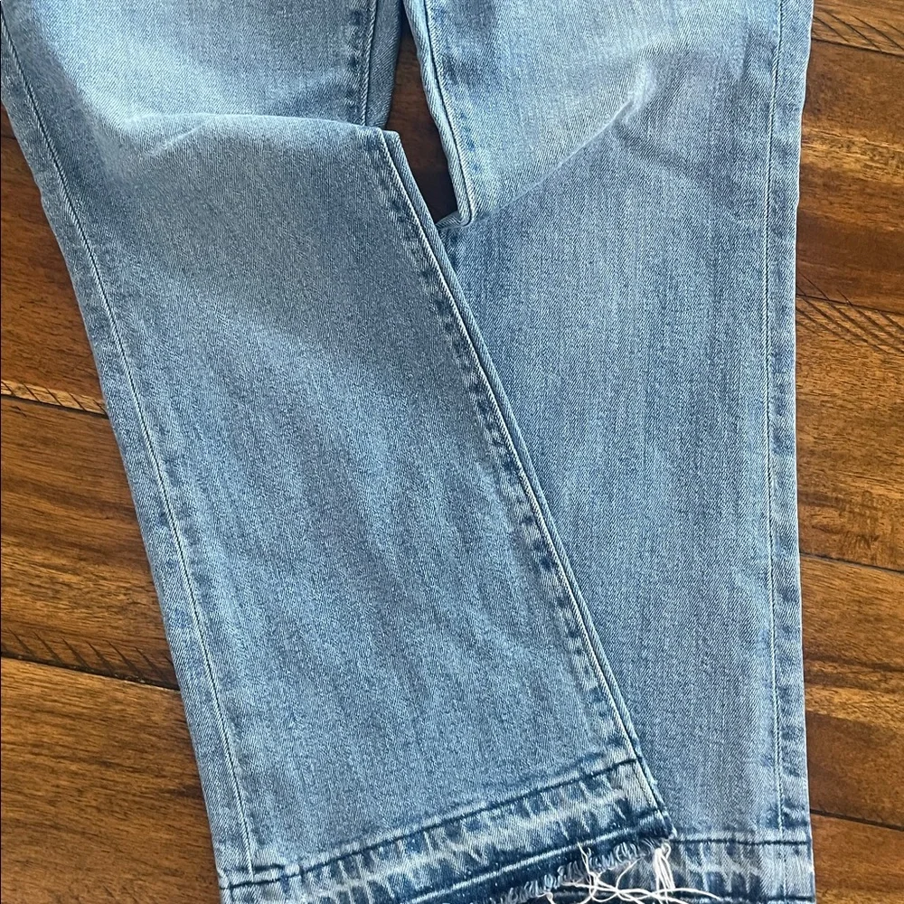 Loft Outlet flare crop blue distressed denim jeans size 29/8 - Picture 8 of 12